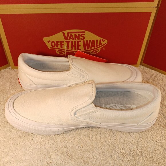 Vans Men's 4.5/Women's 6 Slip-On Pro White Canvas - Picture 7 of 12